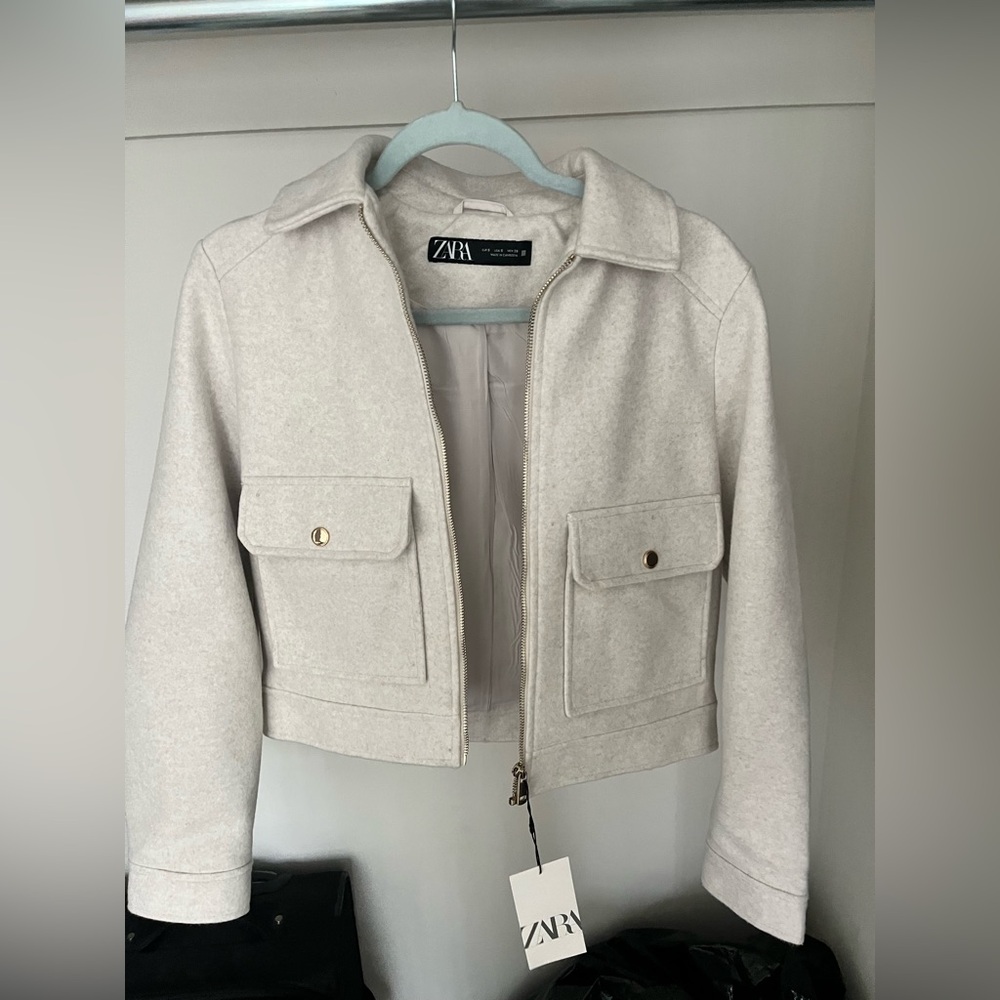 Zara Women's Light Gray Utility Jacket